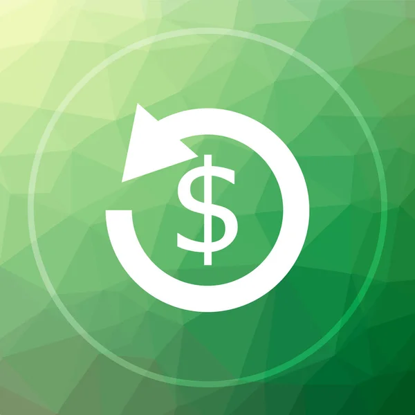 Επιστροφή Χρημάτων Εικονίδιο Επιστροφή Χρημάτων Ιστοσελίδα Κουμπί Φόντο Πράσινο Χαμηλή — Φωτογραφία Αρχείου