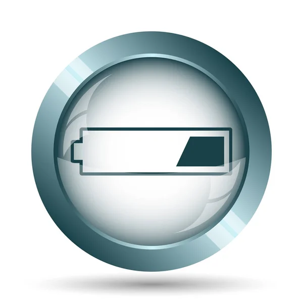 Third Charged Battery Icon Internet Button White Background — Stock Photo, Image