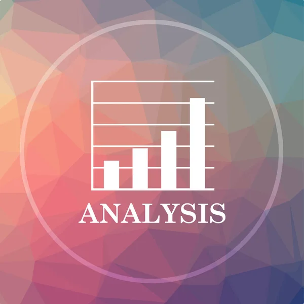 Analysis icon. Analysis website button on low poly background