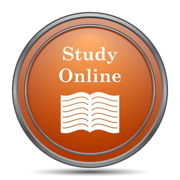 Study Online Icon Orange Internet Button White Background — Stock Photo, Image