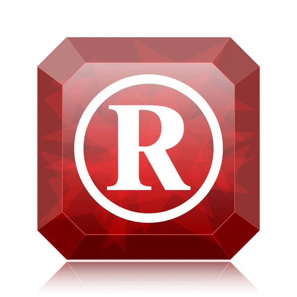 Restered Mark Icon Red Website Button White Background — стоковое фото