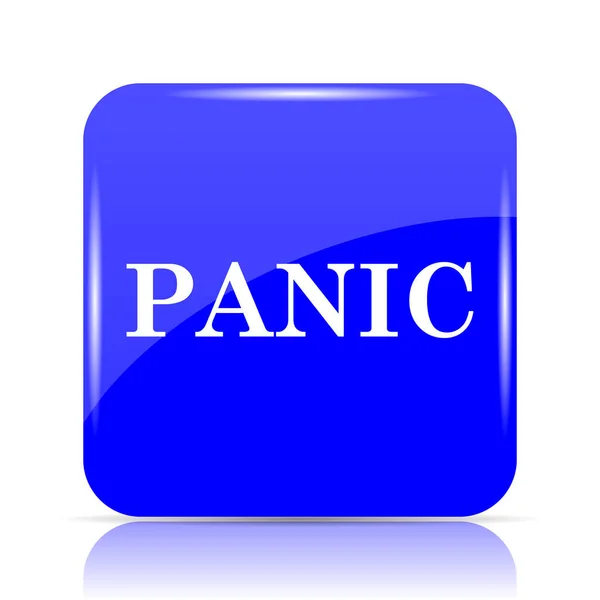 Icono Pánico Botón Azul Del Sitio Web Sobre Fondo Blanco —  Fotos de Stock
