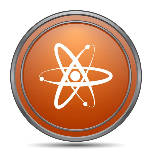 Het Pictogram Van Atomen Oranje Internet Knop Witte Achtergrond — Stockfoto