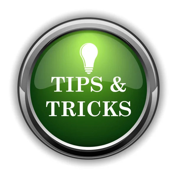 Tips and tricks icon. Tips and tricks website button on white background
