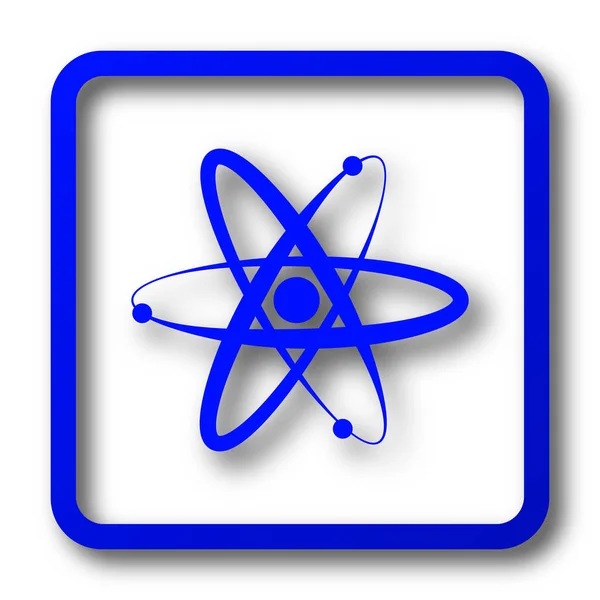 Atomok Ikonra Atomok Honlap Gomb Fehér Háttér — Stock Fotó