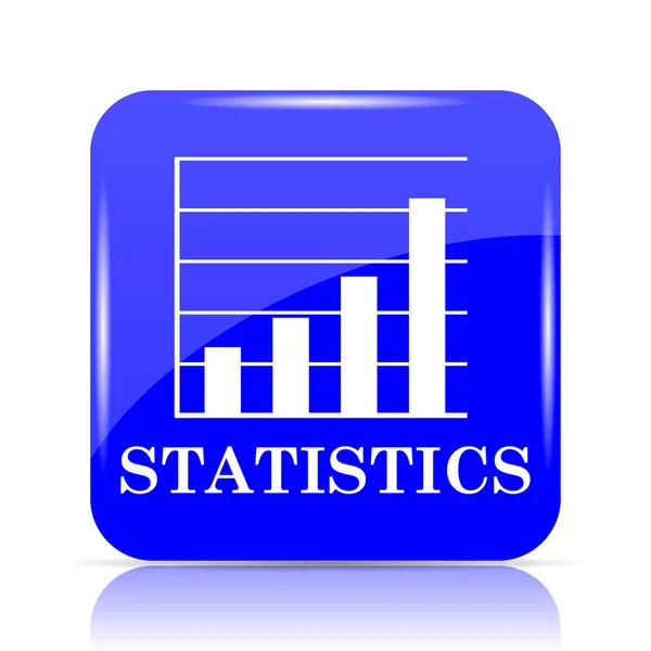 Pictograma Statistică Butonul Albastru Site Ului Fundal Alb — Fotografie, imagine de stoc
