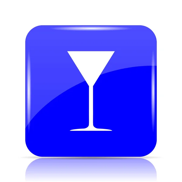 Martini Glass Icon Blue Website Button White Background — Stock Photo, Image