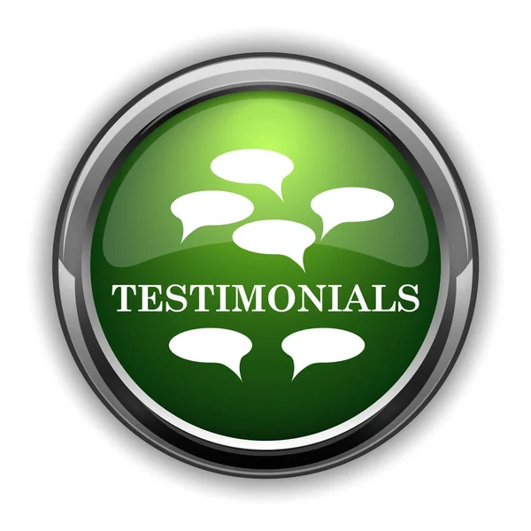 Icona Delle Testimonianze Testimonianze Pulsante Del Sito Web Sfondo Bianco — Foto Stock