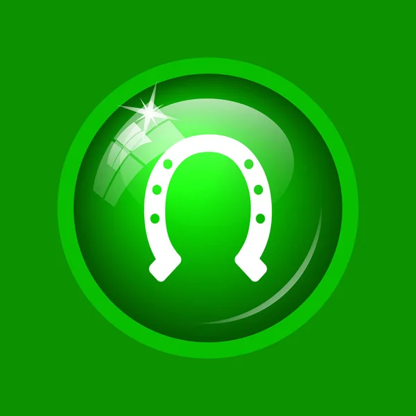 Horseshoe Icon Internet Button Green Background — Stock Photo, Image