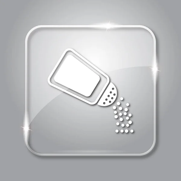 Salt icon. Transparent internet button on grey background