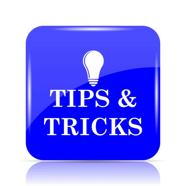 Tips Tricks Icon Blue Website Button White Background — Stock Photo, Image