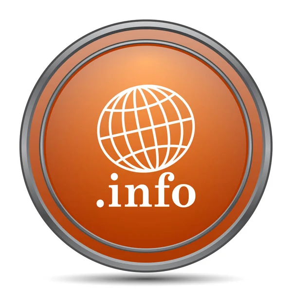 信息图标 橙色互联网按钮在白色背景 — 图库照片