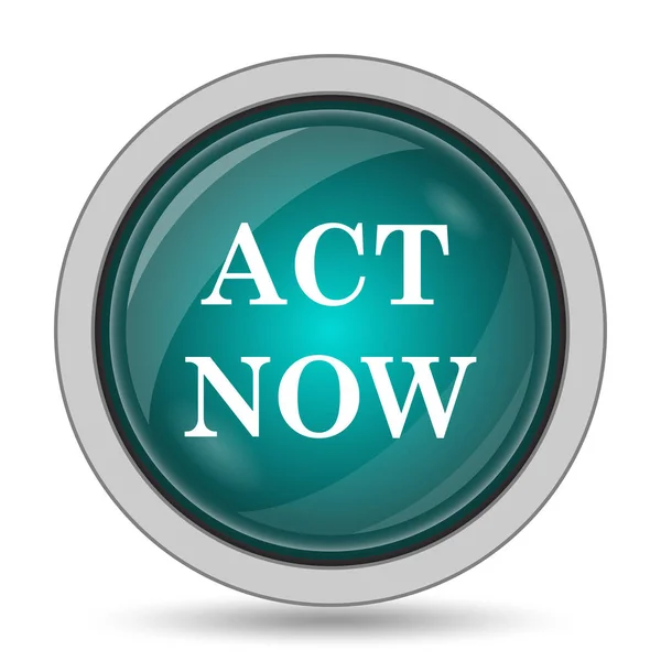 Act Now Icon Website Button White Background — Stock Photo, Image