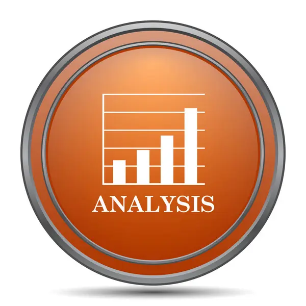 Analysis Icon Orange Internet Button White Background — Stock Photo, Image