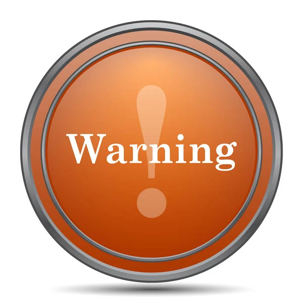 Uyarı Simgesi Beyaz Arka Plan Turuncu Internet Düğme — Stok fotoğraf