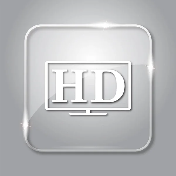 テレビのアイコン 灰色の背景上の透明なインター ネット ボタン — ストック写真
