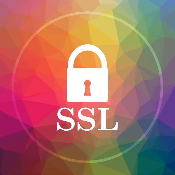 SSL icon. SSL website button on low poly background