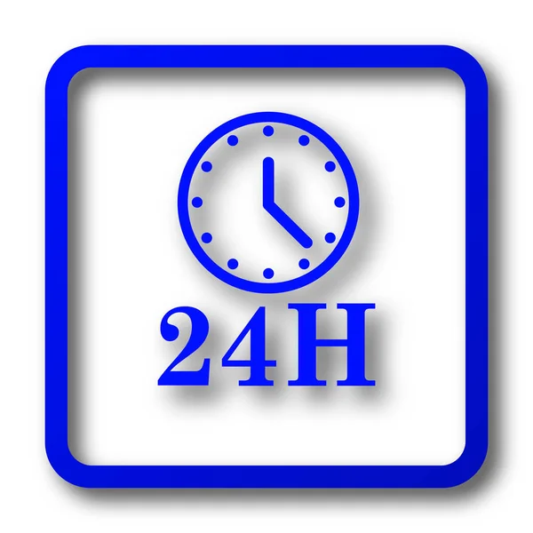 24H Εικονίδιο Ρολογιού 24H Ρολόι Ιστοσελίδα Κουμπί Λευκό Φόντο — Φωτογραφία Αρχείου