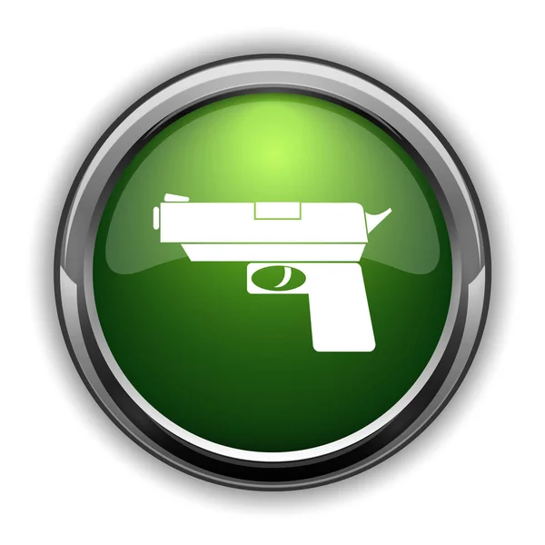 Fegyver Ikonjára Gun Honlap Gomb Fehér Háttér — Stock Fotó