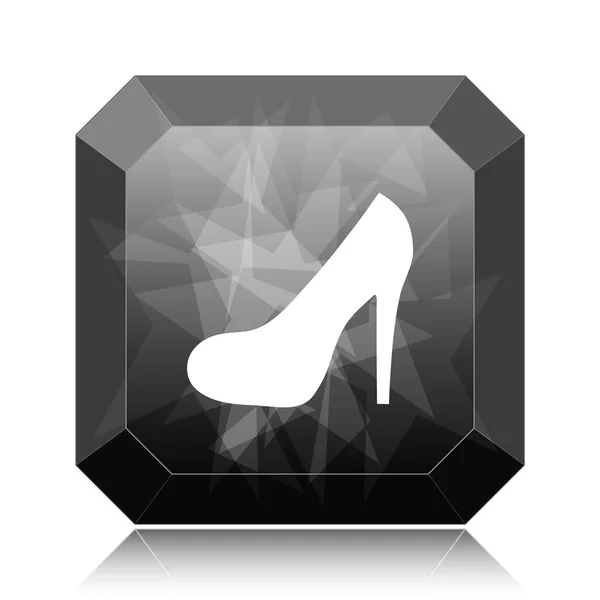 High Heel Icon Black Website Button White Background — Stock Photo, Image