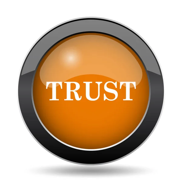 Значок Доверия Кнопка Доверять Сайт Белом Фоне — стоковое фото