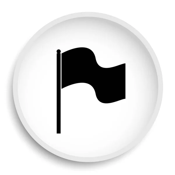 Zászló Ikonra Zászló Honlapján Gomb Fehér Háttér — Stock Fotó