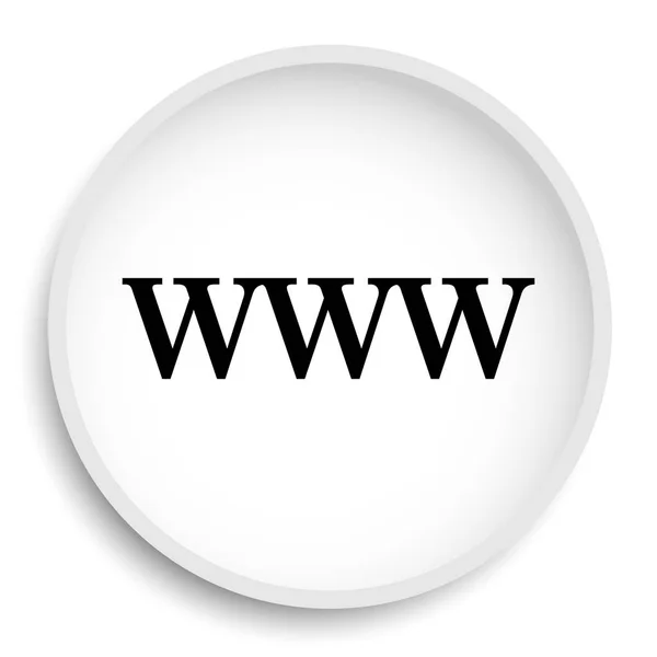 Ícone Www Www Botão Site Fundo Branco — Fotografia de Stock