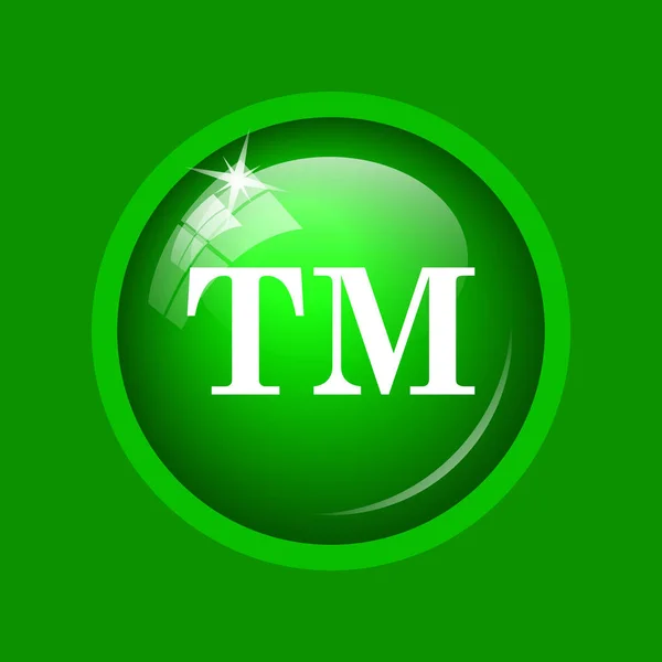 トレード マークのアイコン 緑の背景のインター ネット ボタン — ストック写真