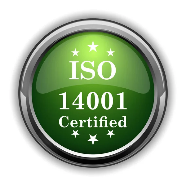 Iso14001 Simgesi Iso14001 Web Sitesi Düğmesini Beyaz Arka Plan Üzerinde — Stok fotoğraf