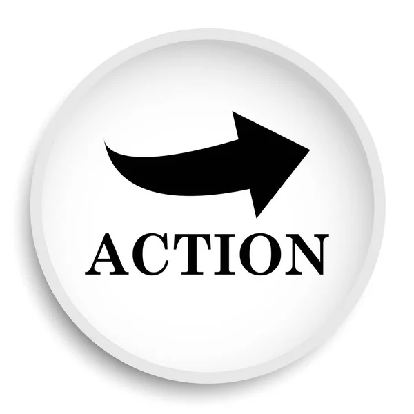 Ikonę Akcji Przycisk Działania Strony Internetowej Białym Tle — Zdjęcie stockowe