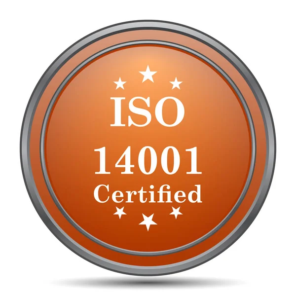 Iso14001 橙色互联网按钮在白色背景 — 图库照片