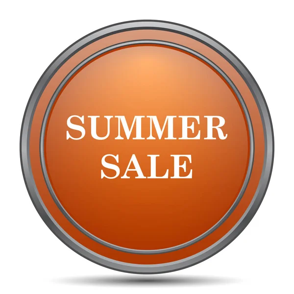 Letní Prodej Ikona Oranžové Tlačítko Internet Bílém Pozadí — Stock fotografie