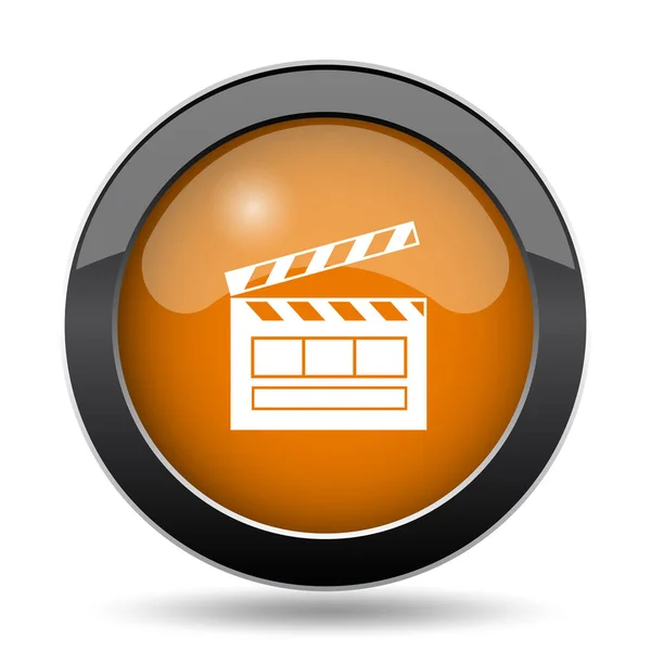 Ícone Cinema Botão Site Filme Fundo Branco — Fotografia de Stock