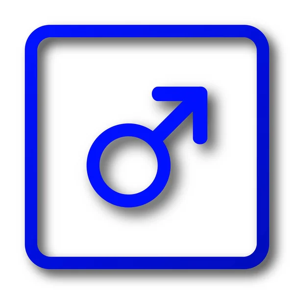 雄記号アイコン 白い背景のウェブサイトのボタンを雄記号 — ストック写真
