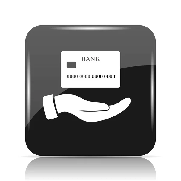 Ručně držící ikonu kreditní karty — Stock fotografie