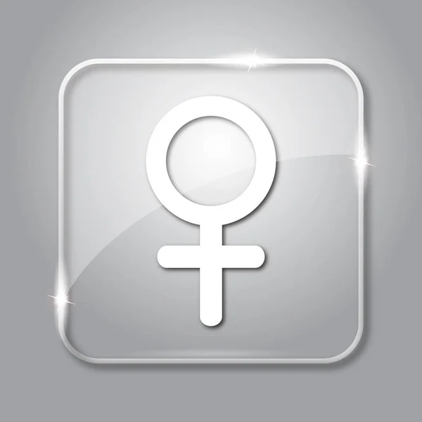 Icono Signo Femenino Botón Internet Transparente Sobre Fondo Gris — Foto de Stock