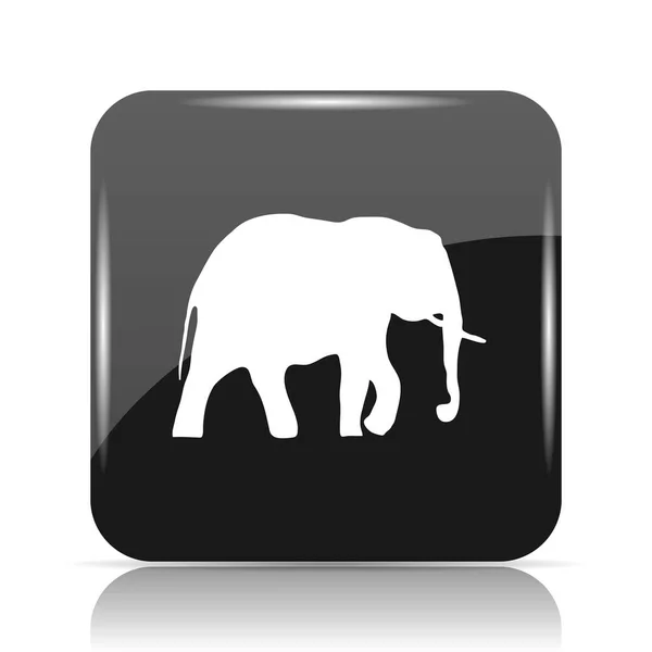 Icona Dell Elefante Pulsante Internet Sfondo Bianco — Foto Stock