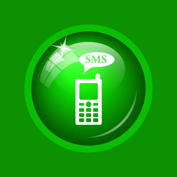 Sms Icon Internet Button Green Background — Stock Photo, Image