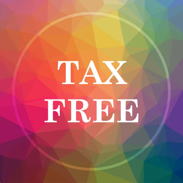 Tax free icon. Tax free website button on low poly background