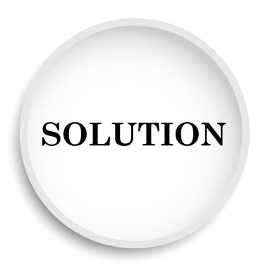 Çözüm simgesi. Çözüm Web sitesi düğmesini beyaz arka plan üzerinde. 