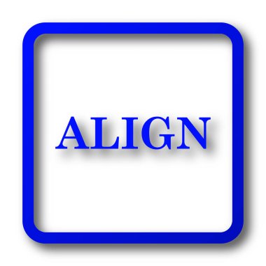 Simge hizalayın. Web sitesi düğmesini beyaz arka plan üzerinde hizalama.