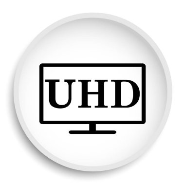 Ultra Hd simgesi. Beyaz arka plan üzerinde Ultra Hd Web sitesi düğmesini. 