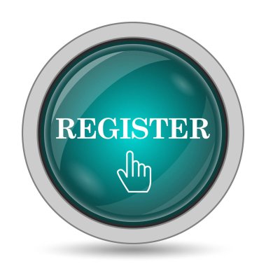 Simgesi, Web sitesi düğmesini beyaz arka plan üzerinde kayıt