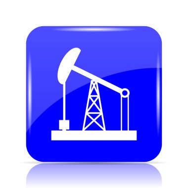 Petrol pompa mavi kutsal kişilerin resmi web sitesi düğme beyaz arka plan üzerinde