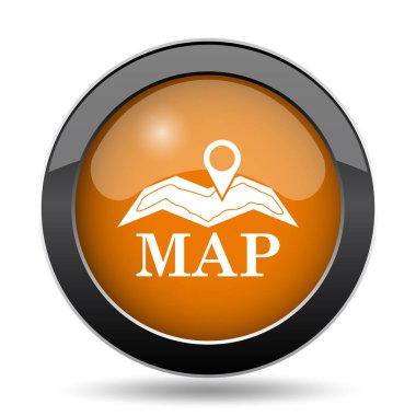 Harita simgesi. Beyaz arka plan üzerinde Web sitesi düğmesini göster