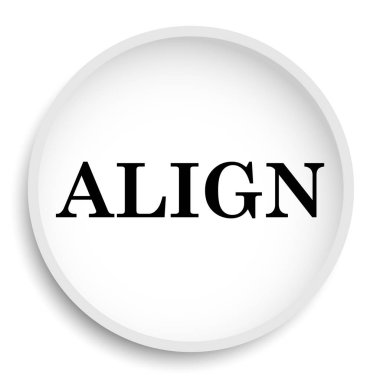 Simge hizalayın. Web sitesi düğmesini beyaz arka plan üzerinde hizalama.