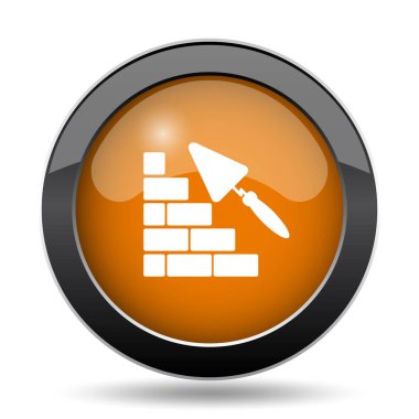 Bina duvar simgesi. Beyaz arka planda Bina duvar Web sitesi düğmesini
