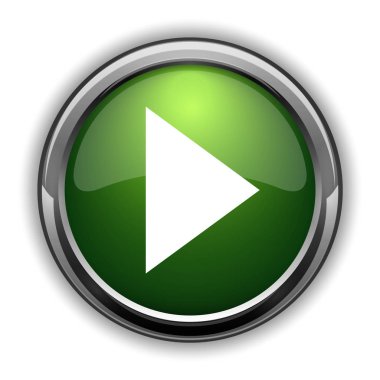 Oyun işareti simgesi. Web sitesi düğmesini beyaz arka plan üzerinde oynamak