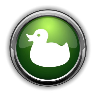 Ördek simgesi. Beyaz arka plan üzerinde ördek Web sitesi düğmesini