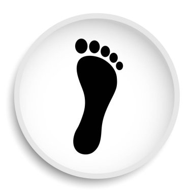 Ayak yazdırma simgesi. Beyaz arka planda yazdırma Web sitesi düğmesini ayak.